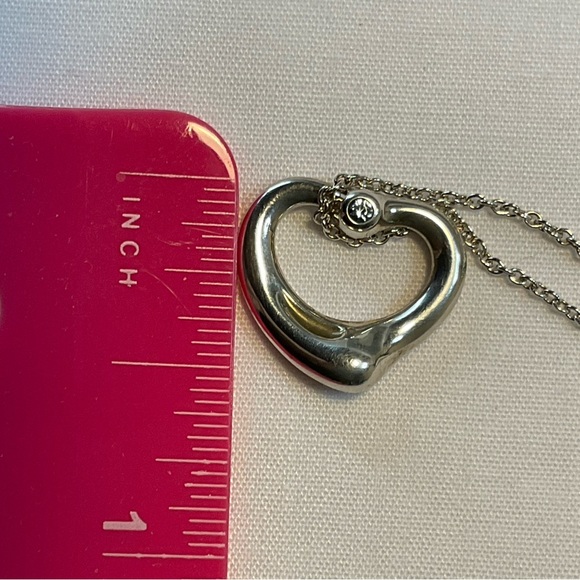 Tiffany & Co Elsa Peretti Open Heart Pendant Aquamarine 16" - Picture 11 of 11